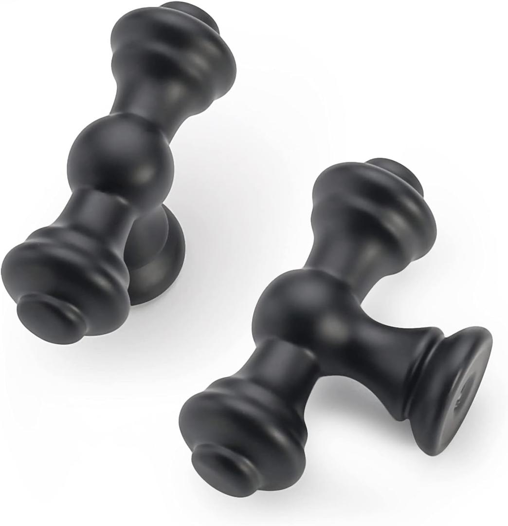 Asidrama 10 Pack Matte Black Kitchen Cabinet Knobs - Dresser & Drawer Knobs - Zinc Cabinet Hardware (Single Hole Knob, Matte Black)