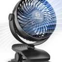 AA Battery Operated Clip on Fan, Stroller Fans, USB Powered Portable Desk Fan 4 Speeds Personal Golf Cart, Small Table Fan, Wireless, for Camping Hurricane Office Bed-Black(NO BATTERY) (Black(without batteries))
