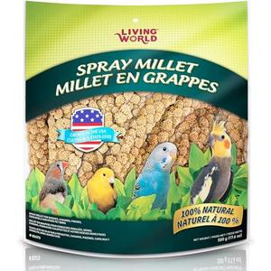 Living World – Millet Spray for Birds, 17.6 Oz – Premium Treat for Budgies, Canaries, Finches, Cockatiels and Other Pet Birds 6 Pcs