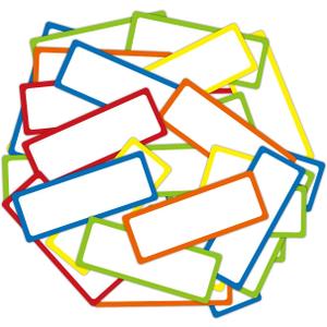 Colored Border Dry Erase Magnetic Labels 3.1x1.2 Inch, Reusable Magnetic Labels for Whiteboards, Pack of 40