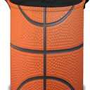 Basketball Ball Laundry Hamper Basket, Orange Basketball Ball Collapsible Portable Laundry Bag, Storage Bins Baskets, Baby Laundry Basket,Toys Storage Basket, Gifts Basket, Bedroom Home Decor