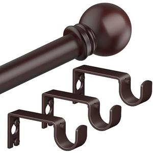 Authandis Bronze Curtain Rods for Bedroom with Brackets,5/8 Inch Diameter Small Window Curtain Rod 30 to 120 Inches,Easy Install Drapery Rods