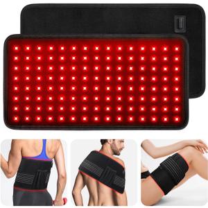 Red Light Therapy for Body, 15.7" x 7.9" Infrared Light Therapy Belt Wrap with Timer for Back Shoulder Waist Knee Pain Relief, 660nm & 850nm Home Red Light Therapy Pad, Improve Inflammation