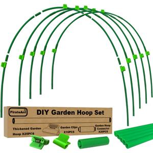 Greenhouse Hoops Set for DIY Grow TunnelThickened High Tenacity PP Mid Green Garden Hoops for Row CoverRaised bedsDIY Plant Support Garden Stakes, 25pcs
