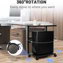 Bfttlity PC Stand Computer Tower Stand 2-Tier Metal CPU Holder with Locking Caster Wheels Suitable for Most PC (S,Black)