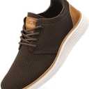 VILOCY Boy's Slip On Casual Dress Sneaker Hands Free Fashion Shoes Comfortable Oxfords Mesh Tennis Breathable School Uniform Formal Church Shoes Brown, 37