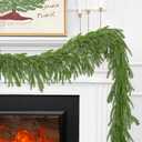 1 Pcs 6FT Christmas Norfolk Pine Garland,Realistic Cedar Garland Artificial Pine Cypress Vines,Greenery Garlands for Holiday Xmas Indoor Mantle Decor