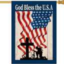 Baccessor 4th of July Patriotic House Flag God Bless America Memorial Day Double Sided Garden Flag Independence Day Large House Yard Flag Outdoor Outside Holiday Decoration 28 X 40 Inch ([VARIES])