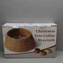 42in Extra Large Christmas Tree Collar - Woven Hyacinth Tree Collars for Artificial Trees - Rattan Rustic Farmhouse Basket for Tree Base Cover with Cord Cut-Out for 9ft 10ft 12ft Tree (Natural)