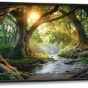 Rainforest Large Wall Art Forest Landscape Sunrise Pictures Nature Scenery Wall Decor Canvas Print Painting Artwork for Bathroom Living Room Bedroom 60L"x30W"