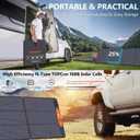 SOKIOVOLA N-Type 16BB 220W Portable Solar Panel for EF/Jackery/Bluetti/Anker Power Station, IP68 Waterproof Foldable Solar Panel ETFE 25% High Efficiency for Outdoor Camping RV Trip