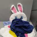 Morph Easter Bunny Costume Adult Rabbit Mascot Dungarees Suit for Easter Costumes Celebrations and Events (X-Large)