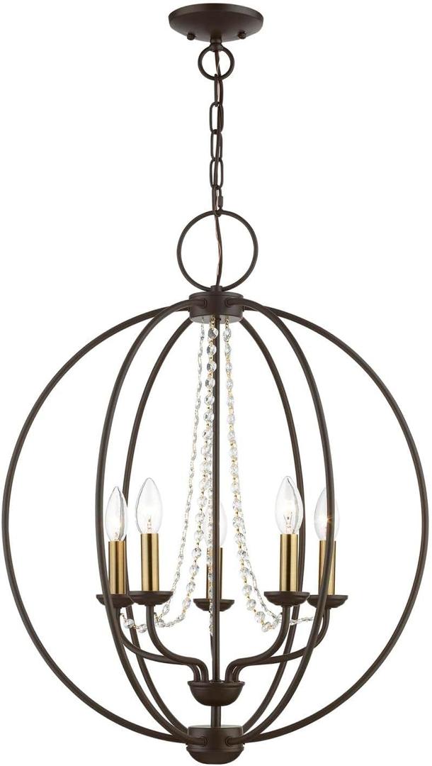Livex Lighting 40915-07 Arabella Chandelier, Antique Brass, 22 x 22 x 28.25