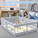 XVISHX Baby Playpen with Mat, 50 x 50 Inch Play Pen Playards, Playpen for Babies and Toddlers, Baby Playard for Indoor & Outdoor Active Center Game Fence, Skin-Friendly Fabric and Soft Breathable Mesh