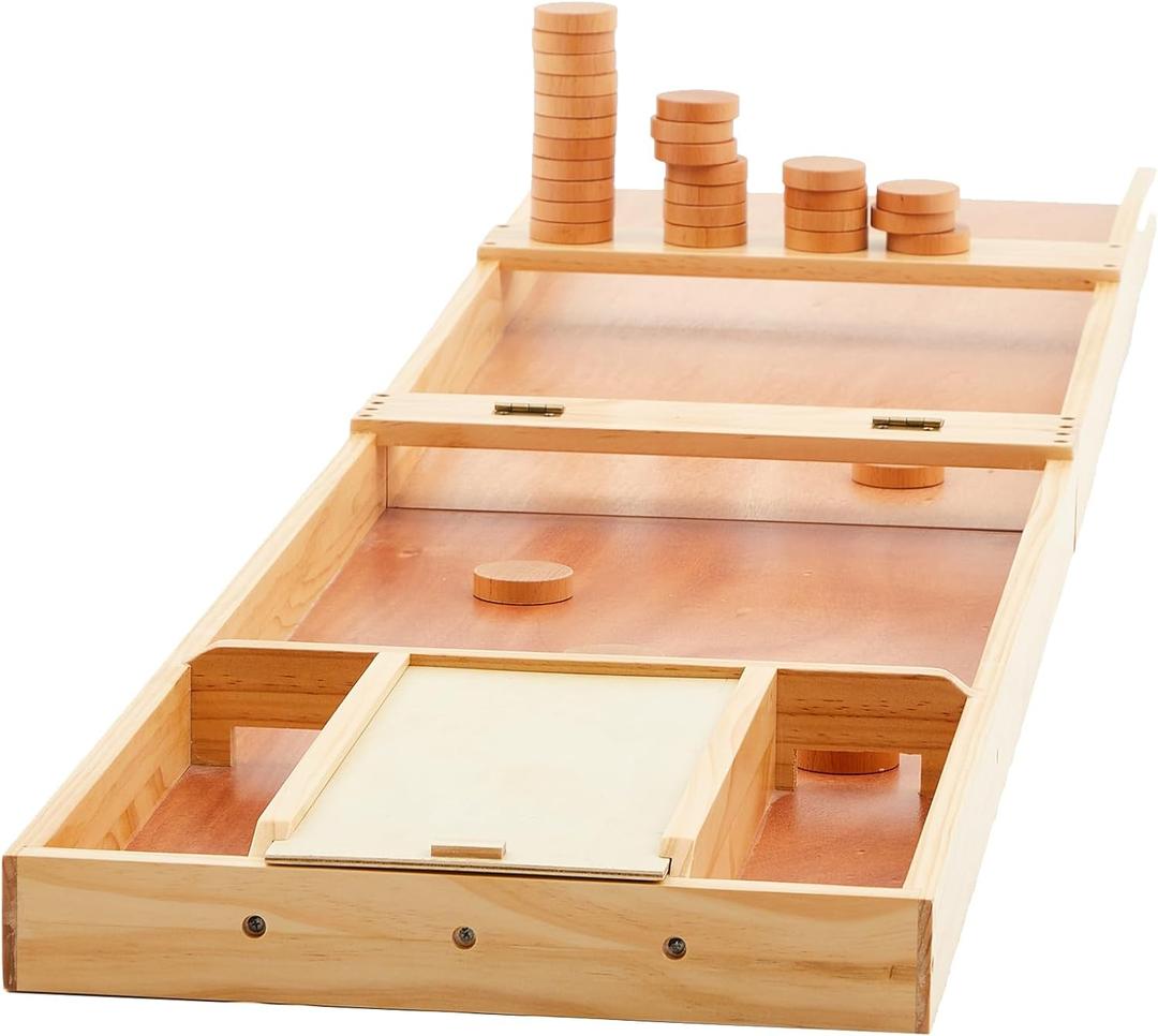 CroBlissful Folding Dutch Shuffleboard Wooden Dutch Shuffleboard with Accessories, 79" L x 16" w x 2" h