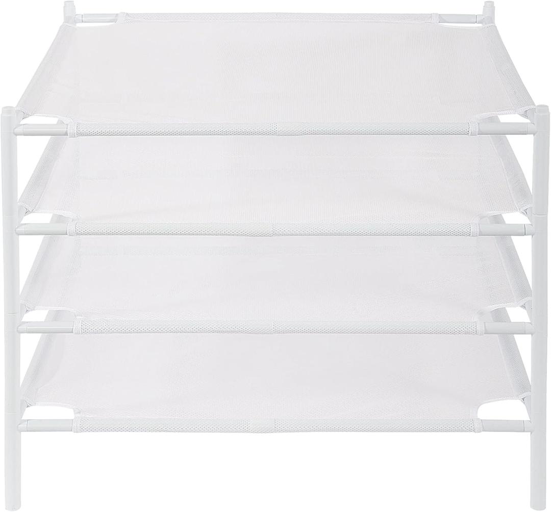 STO STO Sweater Drying Rack, 4-Pack Stackable Mesh Clothes Drying Rack, Laundry Drying Rack for Sweaters, Socks, Toys, White