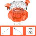 Chicken Shredder Large Chicken Breast Shredder Tool Twist with Brush&Fork, Visible Meat Shredder Machine, Anti-Slip Strip, Ergonomic Handle, BPA Free, Suitable for Pork Beef Chicken(Orange)