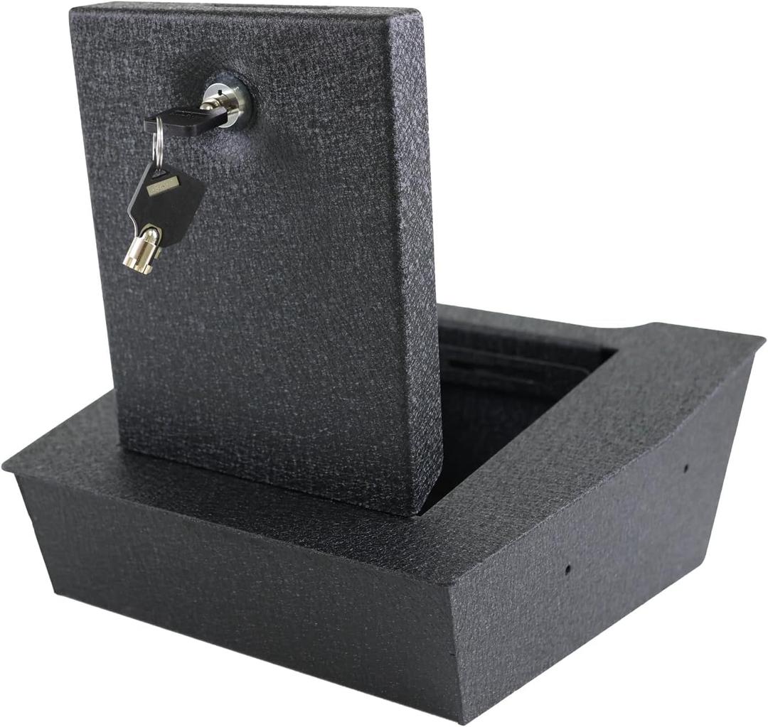 Center Console Gun Safe - Console Gun Vault Compatible with Chevrolet Silverado/GMC Sierra 1500 2019-2025 with Under-seat Bench Seat. (Electronic Keypad Lock)