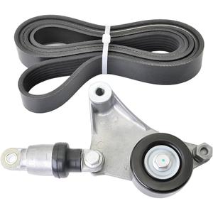Drive Belt Tensioner Assembly With Serpentine Belt Compatible with 2001-2010 Toyota Camry Solara RAV4 Highlander Scion tC L4 2.4L 166200W110