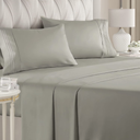 CGK Linens 4-Piece Ultra Soft & Comfy Hotel Luxury Sheet Set - King Size Cooling Bed Sheet Fits 8"-16" Mattresses, Light Grey