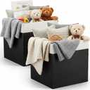 AceOrbit 2 Pack Black Wood Crates Wooden Storage Box, Modular Open Cube Bins 11x11x11 Inch Stackable Wooden Storage Bins with Handles for Closet Shelf Toy Book Clothes Home Office