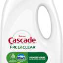 Cascade Free & Clear Dishwasher Detergent Liquid Gel, Dish Detergent, Dishwasher Soap, Lemon, 75oz