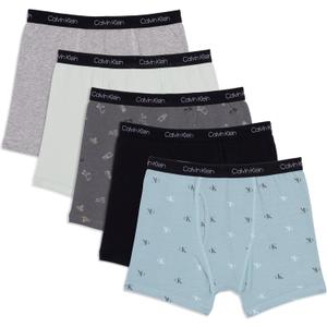 Calvin Klein Boys' Modern Cotton Boxer Briefs (5 Pack) (Medium)