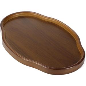 Bamboo Wood Serving Tray, 14.57 Inch Irregular Decorative Serving Trays Platters for Home,Party,Coffee Table,Dining Table & Countertop