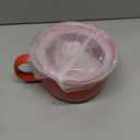 Soup Bowl with Handle & Lid: 38 oz Extra Large Ceramic Food Container for Ramen, Cereal, Breakfast, Meal Prep, Office Lunch, Dorm Living - Microwave Safe, 6 Inch, Red