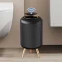 URALFA Motion Sensor Trash Can with Lid, 3 Gallon / 11 L Automatic Bathroom Trash Can, Touchless Trash Bin, Smart Plastic Garbage Can with Removable Legs for Bathroom, Bedroom, Kitchen, Office, Black
