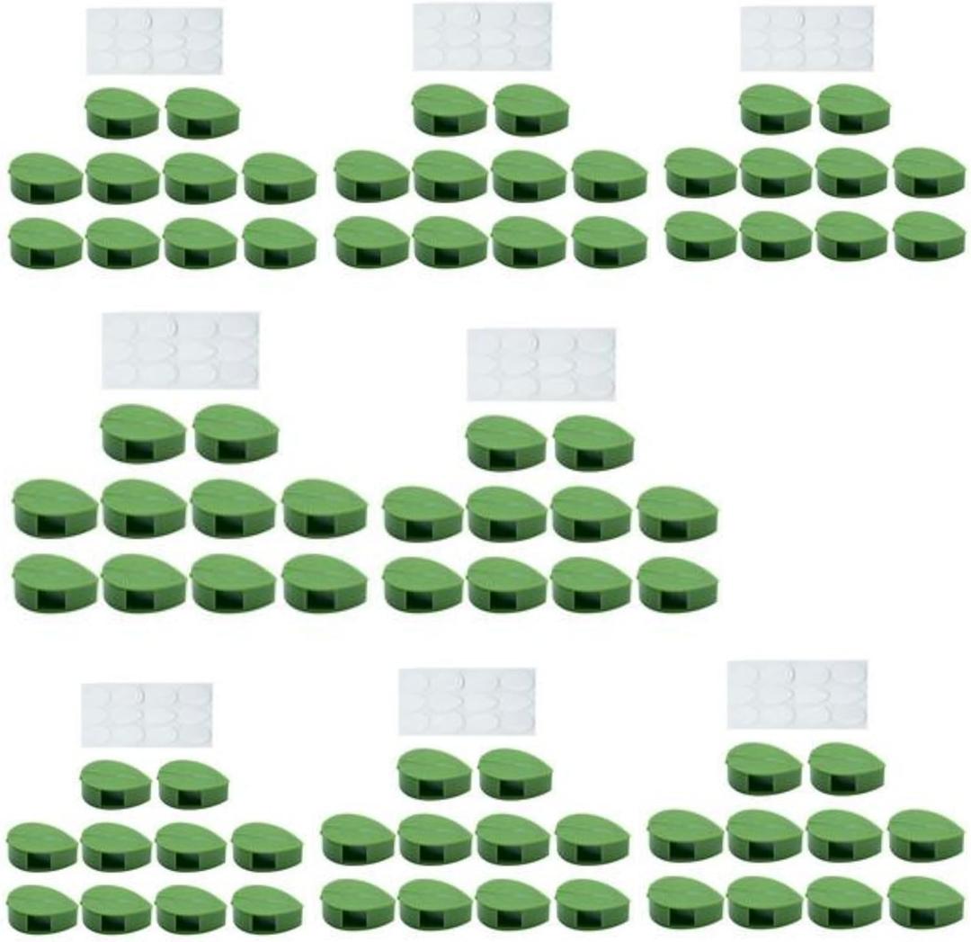 80PCS Plant Wall Clips Leaf-Shaped, Adhesive Plant Climbing Fixture Clips, Positioning Artifact, Adjustable Reusable Non-damaging Utensils & Gadgets, With Transparent Super Glue, 2 * 3.2cm