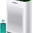 Smart Air Purifiers for Large Room, Cleans 2,400 ft in 30 Mins, 3-Stage True HEPA, 360 Airflow, Smart WiFi App Control, Real-Time Air Quality (PM2.5) Display, Ultra-Quiet 20dB Sleep Mode, HAP602WF