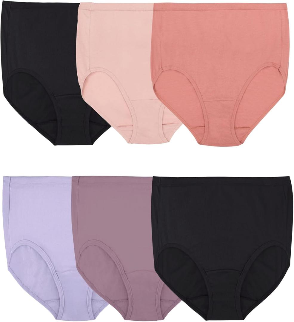 Fruit of the Loom Women's Cotton Plus Size Brief (6 Pack )