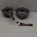 SENSARTE Nonstick 2 + 2.5 Quart Saucepan with Lid and 4.5 Quart Stockpot with Lid