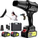 Cordless Leaf Blower 600000RPM - 21V Electric Leaf Blower with 24.0Ah Batteries & Fast Charger - Lightweight Handheld Blower for Patio, Lawn, Yard, Deck Cleaning Pure-Black