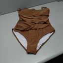 One Piece Swimsuit for Women Tummy Control Mesh Bathing Suits Sexy Push Up Swimsuits Slimming Square Neck Swimwear (Medium, Brown)