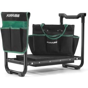 Garden Kneeler and Seat Heavy Duty, Wider and Thicker Kneeling Pad for Foldable Gardening Stool with 2 Tool Pouches, Gardening Gifts Tools for Women Mom Men Seniors