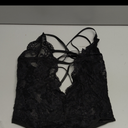 Avidlove Women Teddy Lingerie Deep V Lace Bodysuit Lingerie One Piece Mini Babydoll Satiny Side Bow (Large, Black)