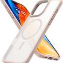 TORRAS for iPhone 16 Pro Case Translucent Matte Back/Desert Titanium Edge | Compatible with MagSafe, Military Grade Drop Protection, Stronger Magnetic, Shockproof Airbag, Color Button, Slim