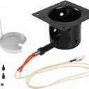 Heavy Black Enamel Fire Pot and Hot Rod Ignitor Kit Replacement Parts for Traeger and Pit boss and Camp Chef Pellet Grill (Enamel Fire Pot and Hot Rod)