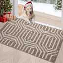Indoor Doormat, Front Door Mat 24"x36" Rubber Backing Non Slip Back Door Mats, Absorbent Washable Low-Profile Inside Floor Mat Door Rugs for Entryway, Resist Dirt Mud Mat for Dogs, Camel