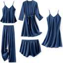 SAPJON Silk Pajamas for Women 1Pcs Sleepwear Loungewear Satin Robe Cami Shorts Pj Set