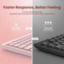 Wireless Keyboard and Mouse Comb, VEILZOR 2.4G Ultra-Slim USB Keyboard Mouse Set, Water-Dropping Keycaps, 12 Shortcuts, Wireless Keyboard for PC Laptop Windows XP/7/8/10, Vista, Mac, Pink