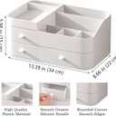 Makeup Organizer with Drawers, Bathroom Counter Organizer, Plastic Cosmetic Display Case, Large Skincare Storage for Vanity Countertop, Ideal for Bedroom Dresser top and Desktop