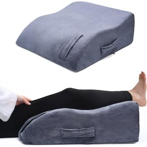 8" Leg Pillow, Leg Elevating Pillow for Sleeping, Swelling, Pain Relief and Post-Surgery Recovery  Memory Foam Wedge Pillow for Legs, Knee, and Back  Leg Elevation Pillow for Legs Syndrome Relief