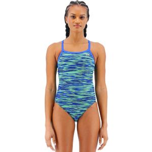 TYR Women's Durafast Elite Diamondfit Swimsuit (30, Blue/Green)