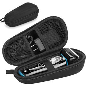 Electric Shaver Case,Travel Shaver Storage Bag & Razor Organizer Pouch,Durable,Waterproof, Compact Design for Men's Essentials,Fits Most Electric Shavers for Philips Braun Panasonic(Black)