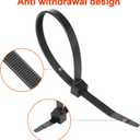 Zip Ties Heavy Duty 14 inch 200 LBS Tensile Strength Cable Ties Extra Large Wire Ties Adjustable Nylon Tie Wraps for Indoor Outdoor Patented Design100 Pack Black