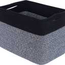 MINTWOOD Design Storage Basket for Shelves, Decorative Baskets for Organizing, Book Basket, Storage Cube Bin Box, Woven Closet Organizer, Pantry Closet and Shoe Basket, Gray