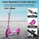 Scooters for Kids 8-12, Teens & Adults - Load 240 LBS, 8-Inch Wheels, Kick Scooter with Shock Absorption System, Hand Brake & Bell, 4 Adjustable Height Levels, Perfect for School, Commuting or Park